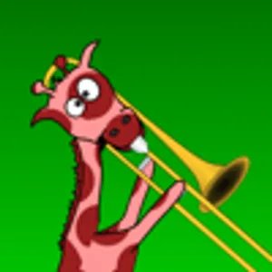 Red Giraffe Plays Trombone